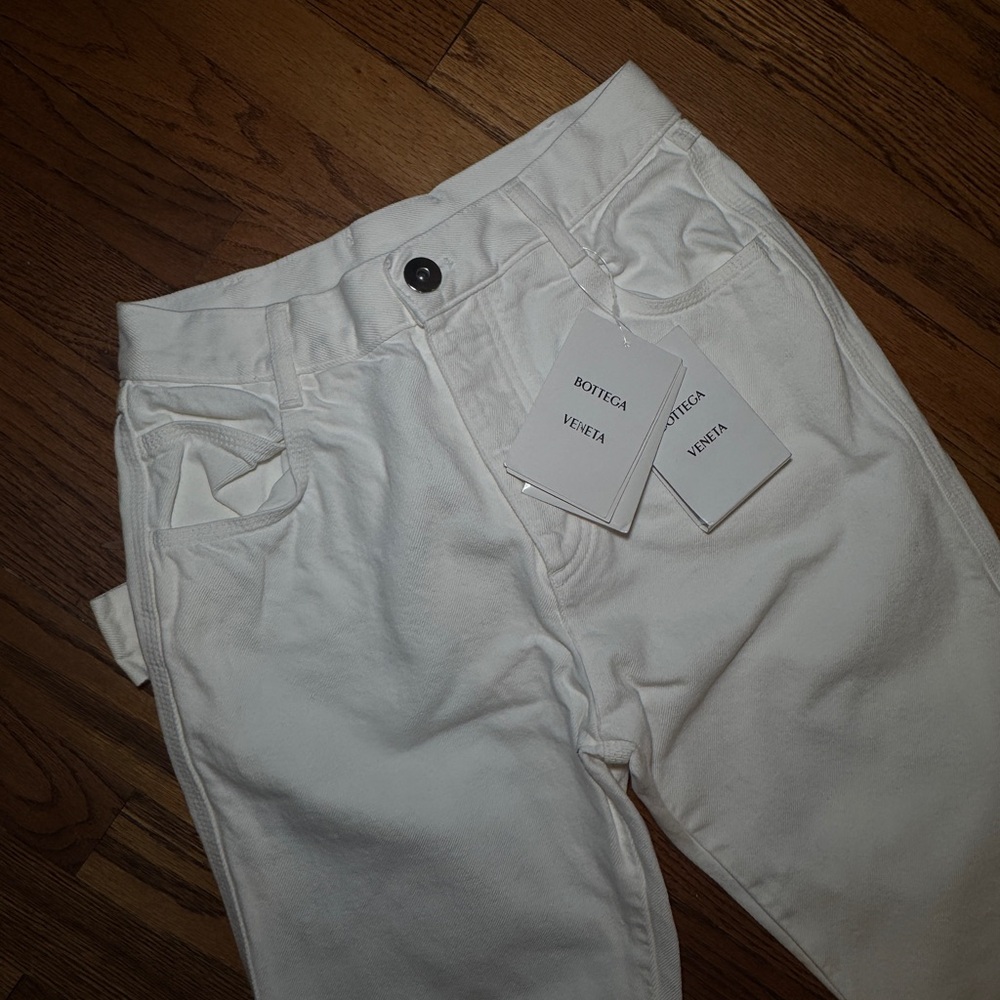 Bottega Venetta White Flared Carpenter Jeans